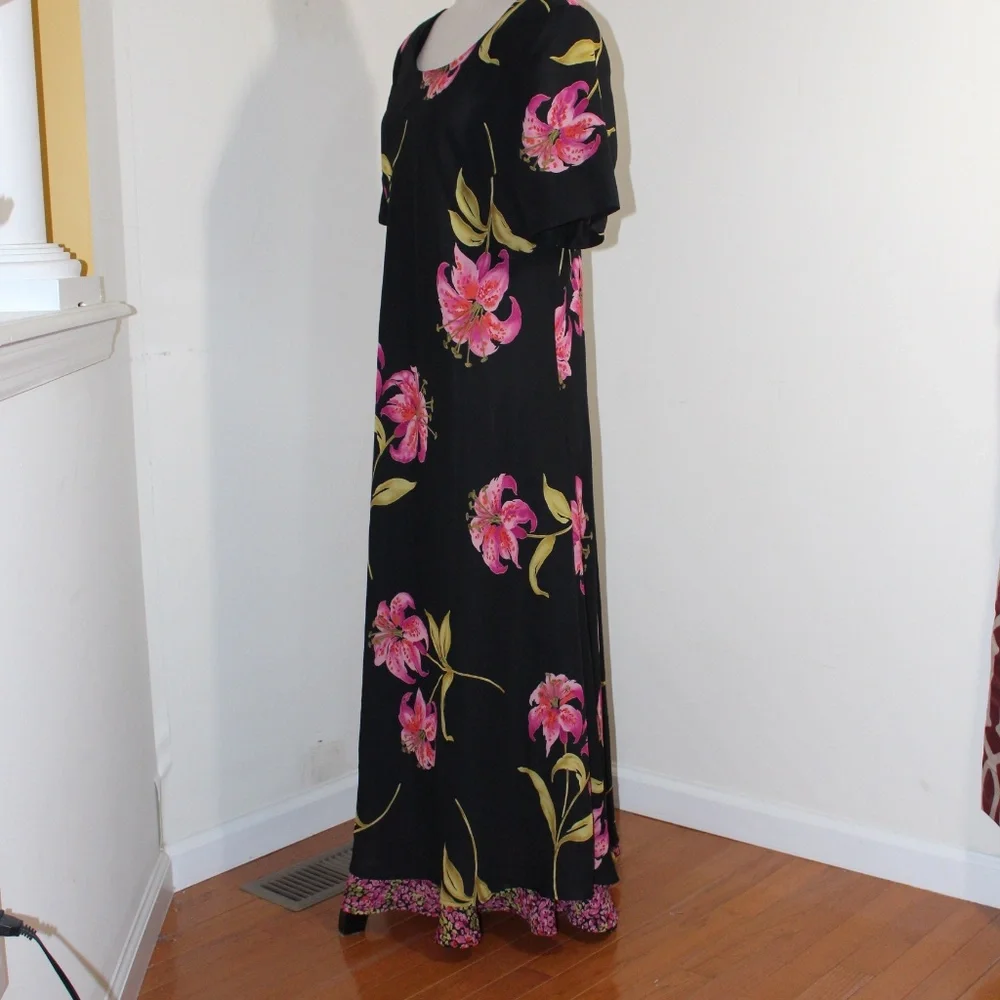 Jessica Howard, Vintage 90s  Pink Hibiscus floral  dress - Picture 2 of 9